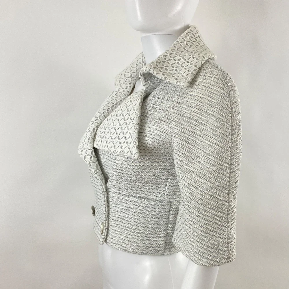 CHANEL Tweed Eyelet Crop Jacket